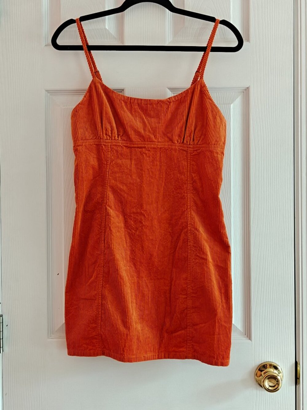 WILD FABLE Orange Corduroy Mini Dress Size Medium Adjustable Straps